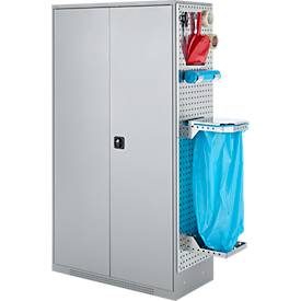 Schäfer Shop Genius Mehrzweckschrank FS, modular, indivuduell erweiterbar, Mittelwand, 4 Fachböden, bis 450 kg, B 1055 x T 520 x H 1950 mm, weißalu/weißalu