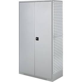 Schäfer Shop Genius Mehrzweckschrank FS, modular, indivuduell erweiterbar, Mittelwand, 4 Fachböden, bis 450 kg, B 1055 x T 520 x H 1950 mm, weißalu/weißalu