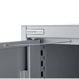 Schäfer Shop Genius Mehrzweckschrank FS, modular, indivuduell erweiterbar, Mittelwand, 4 Fachböden, bis 450 kg, B 1055 x T 520 x H 1950 mm, weißalu/weißalu