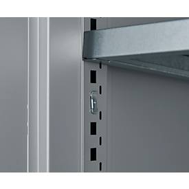 Schäfer Shop Genius Mehrzweckschrank FS, modular, indivuduell erweiterbar, Mittelwand, 4 Fachböden, bis 450 kg, B 1055 x T 520 x H 1950 mm, weißalu/weißalu