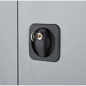 Schäfer Shop Genius Mehrzweckschrank FS, modular, indivuduell erweiterbar, Mittelwand, 4 Fachböden, bis 450 kg, B 1055 x T 520 x H 1950 mm, weißalu/weißalu