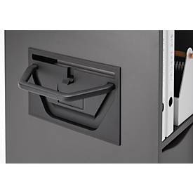 Schäfer Shop Genius Multimobil, B 450 x T 500 x H 1220 mm, Kunststoffrollladen, mit Rollen, abschließbar, graphit