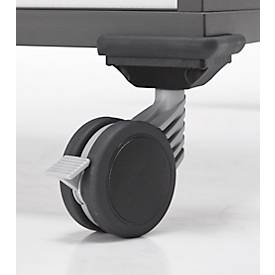 Schäfer Shop Genius Multimobil, B 450 x T 500 x H 1220 mm, Kunststoffrollladen, mit Rollen, abschließbar, graphit