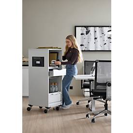 Schäfer Shop Genius Multimobil, B 450 x T 500 x H 1220 mm, Kunststoffrollladen, mit Rollen, abschließbar