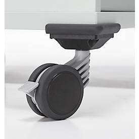 Schäfer Shop Genius Multimobil, B 450 x T 500 x H 1220 mm, Kunststoffrollladen, mit Rollen, abschließbar, lichtgrau