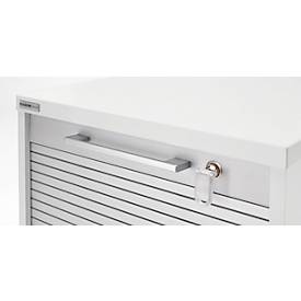 Schäfer Shop Genius Multimobil, B 450 x T 500 x H 1220 mm, Kunststoffrollladen, mit Rollen, abschließbar, weiß