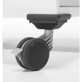 Schäfer Shop Genius Multimobil, B 450 x T 500 x H 1220 mm, Kunststoffrollladen, mit Rollen, abschließbar, weiß