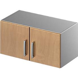 Schäfer Shop Genius Opzetkast TETRIS SOLID, stalen romp, 1 ordnerhoogte, b 800 mm, beukenpatroon/blank aluminium