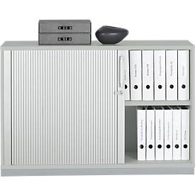 Schäfer Shop Genius Querrollladenschrank 2 OH, B 1200 x T 421 x H 800 mm, lichtgrau 