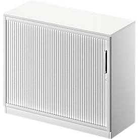 Schäfer Shop Genius Querrollladenschrank TETRIS SOLID, 2 OH, B 1000 mm, inkl. 19 mm Abdeckplatte, weiß/weißalu