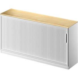 Schäfer Shop Genius Querrollladenschrank TETRIS SOLID, 2 OH, B 1600 mm, inkl. 19 mm Abdeckplatte, Ahorn-Dekor/weißalu/weißalu
