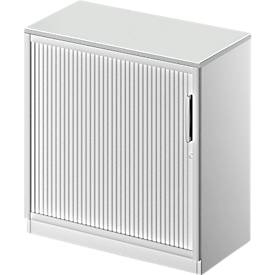 Schäfer Shop Genius Querrollladenschrank TETRIS SOLID, 2 OH, B 800 mm, inkl. 19 mm Abdeckplatte, lichtgrau/weißalu/weißalu