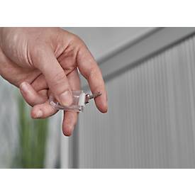 Schäfer Shop Genius Querrollladenschrank TETRIS SOLID, 3 OH, B 1200 x T 413 x H 1170 mm, mit Böden und Abdeckplatte, Ahorn/weißalu