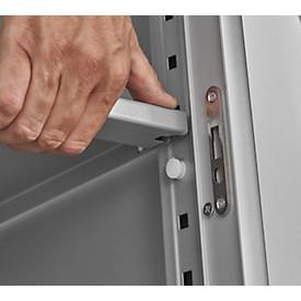 Schäfer Shop Genius Querrollladenschrank TETRIS SOLID, 3 OH, B 1200 x T 413 x H 1170 mm, mit Böden und Abdeckplatte, weiß/weißalu 