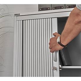 Schäfer Shop Genius Querrollladenschrank TETRIS SOLID, 3 OH, B 1200 x T 413 x H 1170 mm, mit Böden und Abdeckplatte, weiß/weißalu 