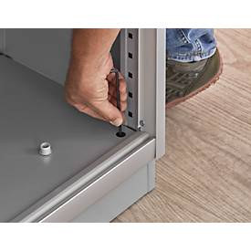 Schäfer Shop Genius Querrollladenschrank TETRIS SOLID, 3 OH, B 1200 x T 413 x H 1170 mm, mit Böden und Abdeckplatte, weiß/weißalu