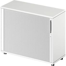 Schäfer Shop Genius Querrollladenschrank TETRIS WOOD, 2 OH, B 1000 mm, Höhe inkl. Gleiter, weiss
