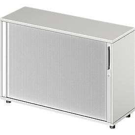 Schäfer Shop Genius Querrollladenschrank TETRIS WOOD, 2 OH, B 1200 mm, Höhe inkl. Gleiter, lichtgrau