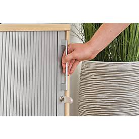 Schäfer Shop Genius Querrollladenschrank TETRIS WOOD, 2 OH, B 1600 mm, Höhe inkl. Gleiter, weiß