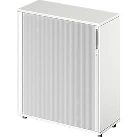 Schäfer Shop Genius Querrollladenschrank TETRIS WOOD, 3 OH, B 1000 mm, Höhe inkl. Gleiter, weiß