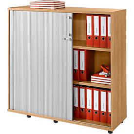 Schäfer Shop Genius Querrollladenschrank TETRIS WOOD, 3 OH, B 1200 mm, Höhe inkl. Gleiter, Buche-Dekor