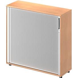 Schäfer Shop Genius Querrollladenschrank TETRIS WOOD, 3 OH, B 1200 mm, Höhe inkl. Gleiter, Buche-Dekor