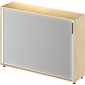 Schäfer Shop Genius Querrollladenschrank TETRIS WOOD, 3 OH, B 1600 mm, Höhe inkl. Gleiter, Mitteltrennwand, Ahorn-Dekor