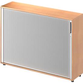Schäfer Shop Genius Querrollladenschrank TETRIS WOOD, 3 OH, B 1600 mm, Höhe inkl. Gleiter, Mitteltrennwand, Buche-Dekor