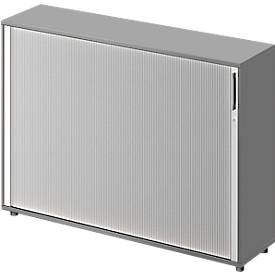 Schäfer Shop Genius Querrollladenschrank TETRIS WOOD, 3 OH, B 1600 mm, Höhe inkl. Gleiter, Mitteltrennwand, graphit