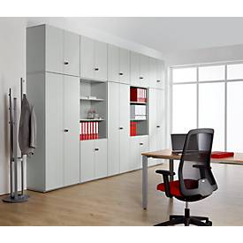 Schäfer Shop Genius Regal-Schrank-Kombination TETRIS WALL, 5 Ordnerhöhen, B 800 x T 440 x H 1880 mm, lichtgrau