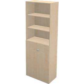 Schäfer Shop Genius Regal-Schrank-Kombination TETRIS WALL, 6 Ordnerhöhen, B 800 x T 440 x H 2250 mm, Ahorn-Dekor