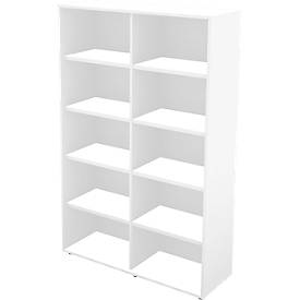 Schäfer Shop Genius Regal TETRIS WALL, 5 Ordnerhöhen, B 1200 x T 420 x H 1880 mm, weiß