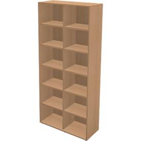 Schäfer Shop Genius Regal TETRIS WALL, 6 Ordnerhöhen, B 1000 x T 420 x H 2250 mm, Buche-Dekor