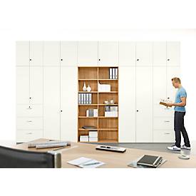Schäfer Shop Genius Regal TETRIS WALL, 6 Ordnerhöhen, B 1000 x T 420 x H 2250 mm, Buche-Dekor