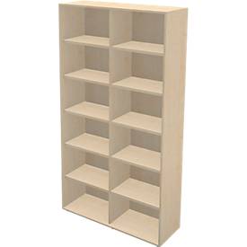 Schäfer Shop Genius Regal TETRIS WALL, 6 Ordnerhöhen, B 1200 x T 420 x H 2250 mm, Ahorn-Dekor