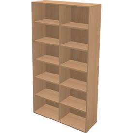 Schäfer Shop Genius Regal TETRIS WALL, 6 Ordnerhöhen, B 1200 x T 420 x H 2250 mm, Buche-Dekor