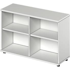 Schäfer Shop Genius Regal TETRIS WOOD, 2 OH, Höhe inkl. Gleiter, B 1200 mm, lichtgrau