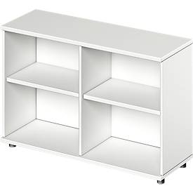 Schäfer Shop Genius Regal TETRIS WOOD, 2 OH, Höhe inkl. Gleiter, B 1200 mm, weiß