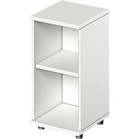 Schäfer Shop Genius Regal TETRIS WOOD, 2 OH, Höhe inkl. Gleiter, B 400 mm, weiß