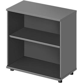 Schäfer Shop Genius Regal TETRIS WOOD, 2 OH, Höhe inkl. Gleiter, B 800 mm, graphit