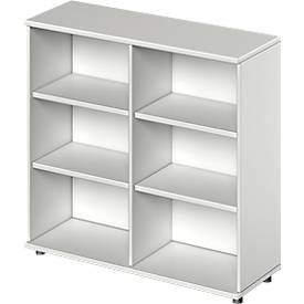 Schäfer Shop Genius Regal TETRIS WOOD, 3 OH, Höhe inkl. Gleiter, B 1200 mm, lichtgrau