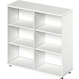 Schäfer Shop Genius Regal TETRIS WOOD, 3 OH, Höhe inkl. Gleiter, B 1200 mm, weiß