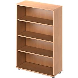 Schäfer Shop Genius Regal TETRIS WOOD, 4 OH, Höhe inkl. Gleiter, B 1000 mm, Buche-Dekor