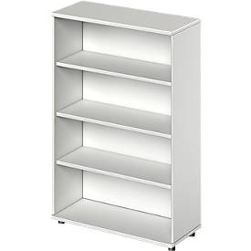 Schäfer Shop Genius Regal TETRIS WOOD, 4 OH, Höhe inkl. Gleiter, B 1000 mm, lichtgrau 