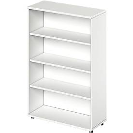 Schäfer Shop Genius Regal TETRIS WOOD, 4 OH, Höhe inkl. Gleiter, B 1000 mm, weiß