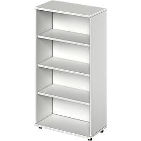 Schäfer Shop Genius Regal TETRIS WOOD, 4 OH, Höhe inkl. Gleiter, B 800 mm, lichtgrau 