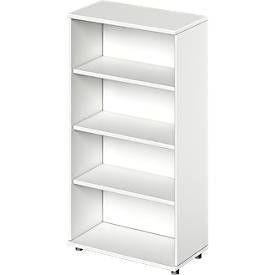 Schäfer Shop Genius Regal TETRIS WOOD, 4 OH, Höhe inkl. Gleiter, B 800 mm, weiß