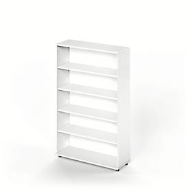 Schäfer Shop Genius Regal TETRIS WOOD, 5 OH, Höhe inkl. Gleiter, B 1000 mm, weiß 