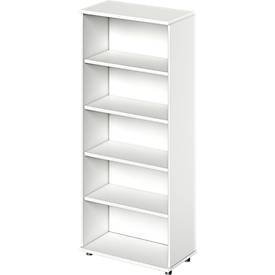 Schäfer Shop Genius Regal TETRIS WOOD, 5 OH, Höhe inkl. Gleiter, B 800 mm, weiß 