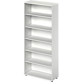 Schäfer Shop Genius Regal TETRIS WOOD, 6 OH, Höhe inkl. Gleiter, B 1000 mm, lichtgrau